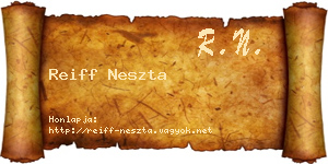 Reiff Neszta névjegykártya